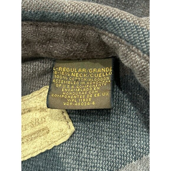 Vintage St Johns Bay Plaid Button Up Heavyweight Flannel Shirt Front Pocket SZ L - Picture 6 of 9